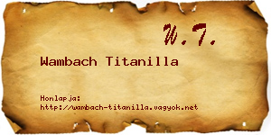 Wambach Titanilla névjegykártya